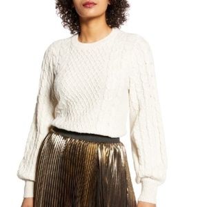 Halogen X Atlantic-Pacific Cable Knit Sweater